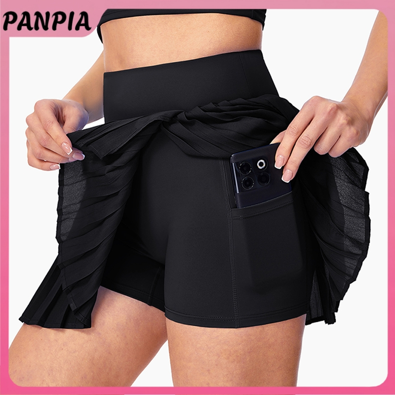 PANPIA-Thời Trang Thường Ngày Cao Cấp Nhanh Khô Giải Trí Quần Vợt Chạy Bộ Thể Dục Thể Thao Xếp Ly Váy Giả Hai Mảnh HEVN