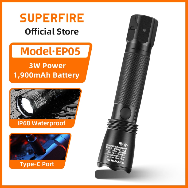 Đèn pin Superfire EP05 LED chống cháy nổ, sạc được, dùng cho công việc ...