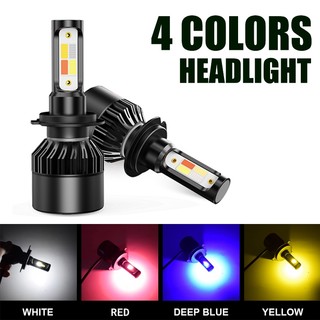 Đèn Pha led 4 Màu h7 h8 h9 h11 9005 9006 Cho Xe Hơi s2 h4 12v