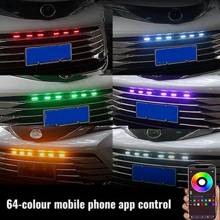 Đèn LED Lưới Tản Nhiệt Trước CHO MITSUBISHI TRITON Đèn Chạy Ban Ngày Bánh Xe Lông Mày Đèn 12V trung tâm ô tô lưới nhỏ màu vàng