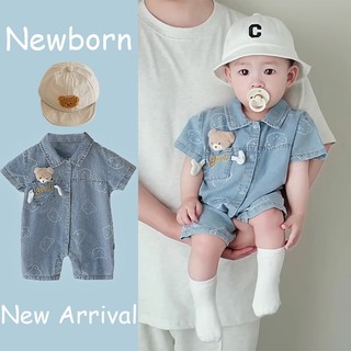 Bé trai sơ sinh Cotton Búp bê gấu dễ thương Áo liền quần một mảnh Quần áo mềm mại và thoải mái (0-24 tháng)