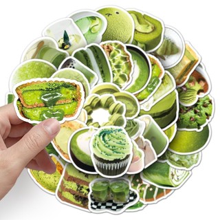 Bộ 50 Màu Xanh Lá Cây INS Phong Cách Matcha Món Tráng Miệng Hoạt Hình Miếng Dán DIY Notebook Hành Lý Laptop Miếng Dán