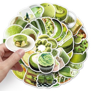 Bộ 50 Màu Xanh Lá Cây INS Phong Cách Matcha Món Tráng Miệng Hoạt Hình Miếng Dán DIY Notebook Hành Lý Laptop Miếng Dán