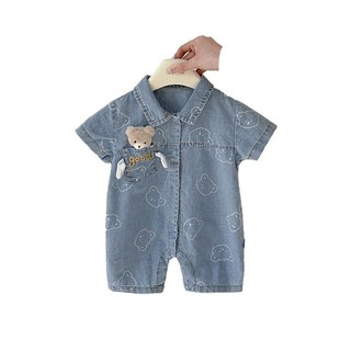 Bé trai sơ sinh Cotton Búp bê gấu dễ thương Áo liền quần một mảnh Quần áo mềm mại và thoải mái (0-24 tháng)