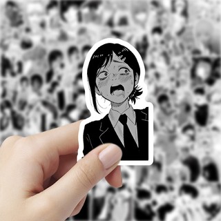103 Chiếc Đen Trắng Anime Cưa Xích Người Miếng Dán DIY Sổ Lưu Niệm Hành Lý Laptop Miếng Dán Đồ Chơi Trẻ Em