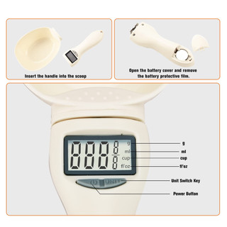 Cân thìa đo kỹ thuật số cho thú cưng, Cân thìa đo thực phẩm, Độ chính xác cao, Màn hình LCD để phân phối thức ăn và gia vị