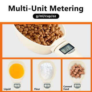 Cân thìa đo kỹ thuật số cho thú cưng, Cân thìa đo thực phẩm, Độ chính xác cao, Màn hình LCD để phân phối thức ăn và gia vị
