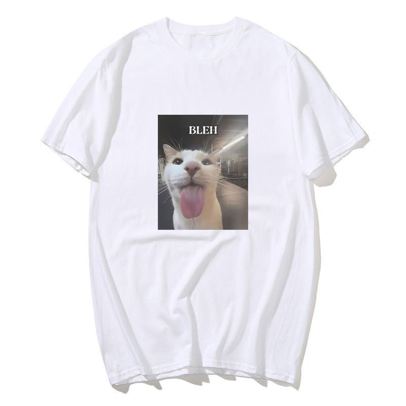 Blem Ngộ nghĩnh Mèo Meme Đồ Họa Áo Nam Nữ Quần Áo Cao Cấp Thời Trang Xu Hướng Áo Thun Mùa Hè Thường Ngày Áo Thun Tay Ngắn