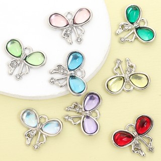 10 Chiếc Cô Gái Trẻ Series Ruy Băng Nơ Hợp Kim Quyến Rũ, Thủy Tinh Nhiều Màu Sắc khảm Tinh Tế Dreamy Nơ Mặt Dây Chuyền Cho DIY Phong Cách Công Chúa Xương Đòn Dây Chuyền Vòng Cổ Bông Tai Móc Khóa Túi Treo