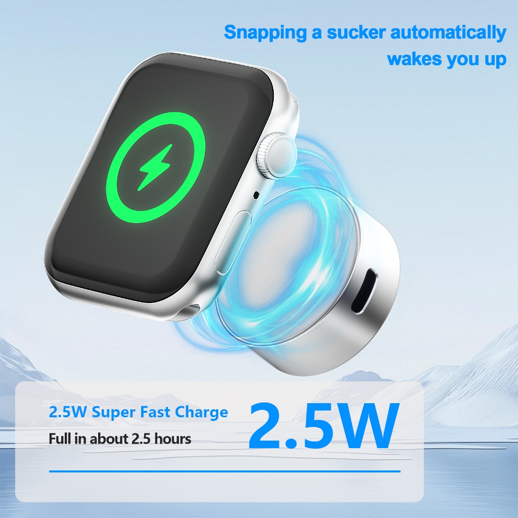 Sạc từ tính sạc không dây tròn phụ kiện sạc di động cho Apple Watch SE S10 S9 S8 SE S7 S6 S5 Ultra 49mm 46mm 44mm 41mm 42mm 40mm 38mm Iwatch Band
