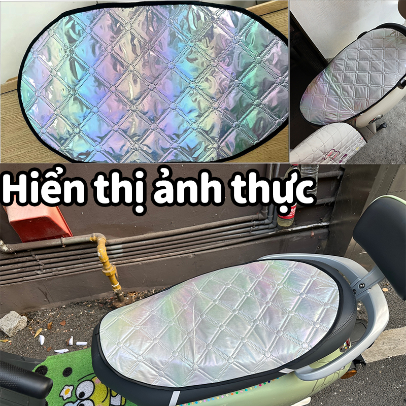 Chói Tấm che nắng yên xe máy 58cm x 35cm cách nhiệt chống nắng nóng bỏng mông miếng che nắng yên xe máy điện tráng bạc dày，nệm lót yên xe máy chống ê mông
