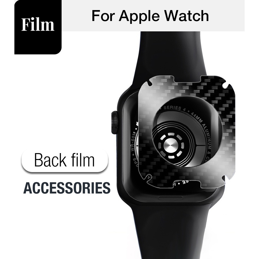 Phim mặt sau bằng sợi Carbon bảo vệ mặt sau màng chống mồ hôi cho Apple Watch Ultra3 SE3 S11 S10 S9 S8 SE S7 S6 S5 Ultra 49mm 46mm 42mm 45mm 44mm 41mm 40mm Phim Iwatch