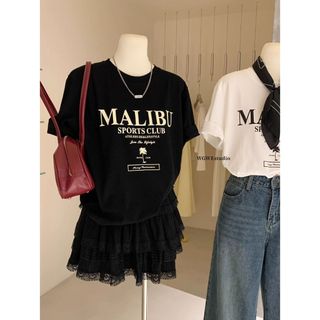 HIIXIIVI Áo thun nữ oversize cotton, dáng baggy, rộng, phong cách độc đáo OOTD 2025