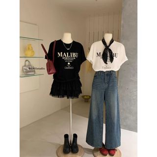 HIIXIIVI Áo thun nữ oversize cotton, dáng baggy, rộng, phong cách độc đáo OOTD 2025