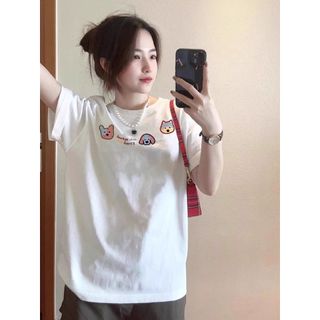 HIIXIIVI Áo thun nữ cotton, dáng oversize baggy, áo phông rộng OOTD 2025