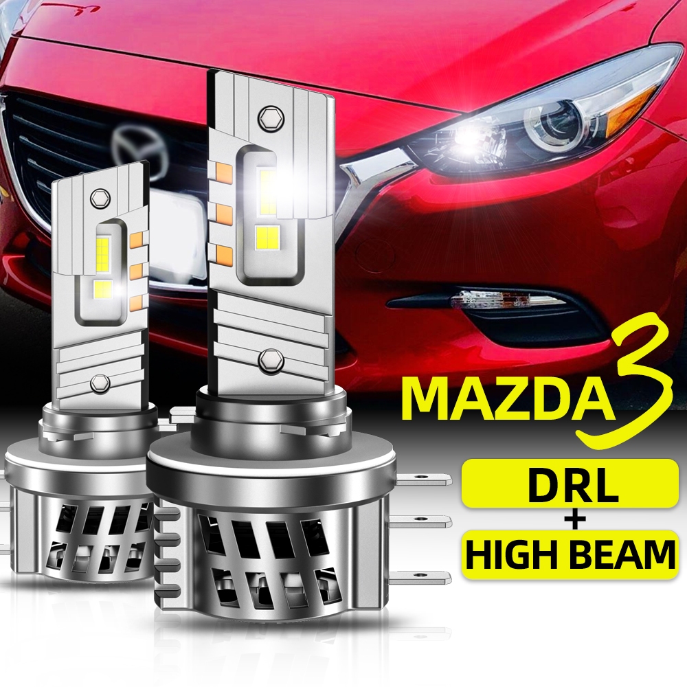 TUFFOO 1 Cặp H15 Bóng Đèn LED Cho Xe Mazda 3 Chùm Cao Và DRL Đèn Chạy Ban Ngày Canbus Lỗi Miễn Phí