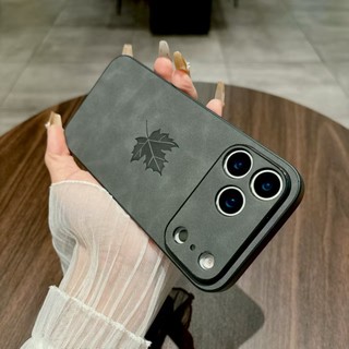 Dành Cho iPhone 17 Pro Max 17 17 Air 17 Pro Ốp Lưng Da Cừu Lá Phong Chống Rơi Và Chống Sốc Bảo Vệ Điện Thoại