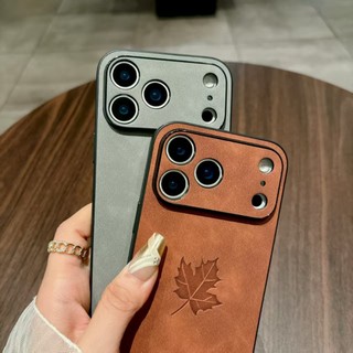 Dành Cho iPhone 17 Pro Max 17 17 Air 17 Pro Ốp Lưng Da Cừu Lá Phong Chống Rơi Và Chống Sốc Bảo Vệ Điện Thoại