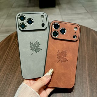 Dành Cho iPhone 17 Pro Max 17 17 Air 17 Pro Ốp Lưng Da Cừu Lá Phong Chống Rơi Và Chống Sốc Bảo Vệ Điện Thoại