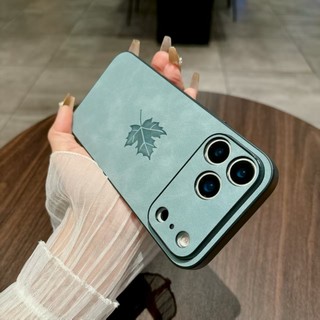 Dành Cho iPhone 17 Pro Max 17 17 Air 17 Pro Ốp Lưng Da Cừu Lá Phong Chống Rơi Và Chống Sốc Bảo Vệ Điện Thoại