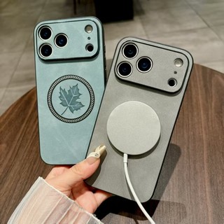Dành Cho iPhone 17 Pro Max 17 17 Air 17 Pro Ốp Lưng Da Cừu Lá Phong Từ Tính Chống Rơi Và Chống Sốc Bảo Vệ Điện Thoại