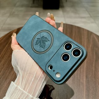 Dành Cho iPhone 17 Pro Max 17 17 Air 17 Pro Ốp Lưng Da Cừu Lá Phong Từ Tính Chống Rơi Và Chống Sốc Bảo Vệ Điện Thoại