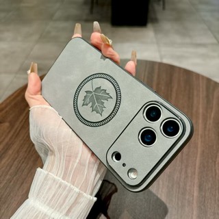 Dành Cho iPhone 17 Pro Max 17 17 Air 17 Pro Ốp Lưng Da Cừu Lá Phong Từ Tính Chống Rơi Và Chống Sốc Bảo Vệ Điện Thoại