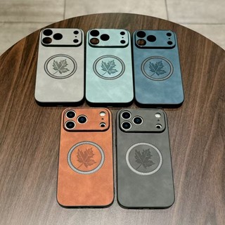 Dành Cho iPhone 17 Pro Max 17 17 Air 17 Pro Ốp Lưng Da Cừu Lá Phong Từ Tính Chống Rơi Và Chống Sốc Bảo Vệ Điện Thoại