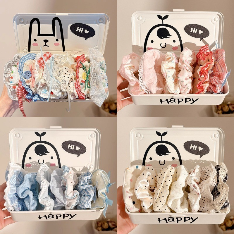 【Scrunchie】Set 10 Dây Buộc Tóc / Cột Tóc Scrunchies To Phồng Đẹp Thời Trang Hàn Quốc - Phụ Kiện Tóc
