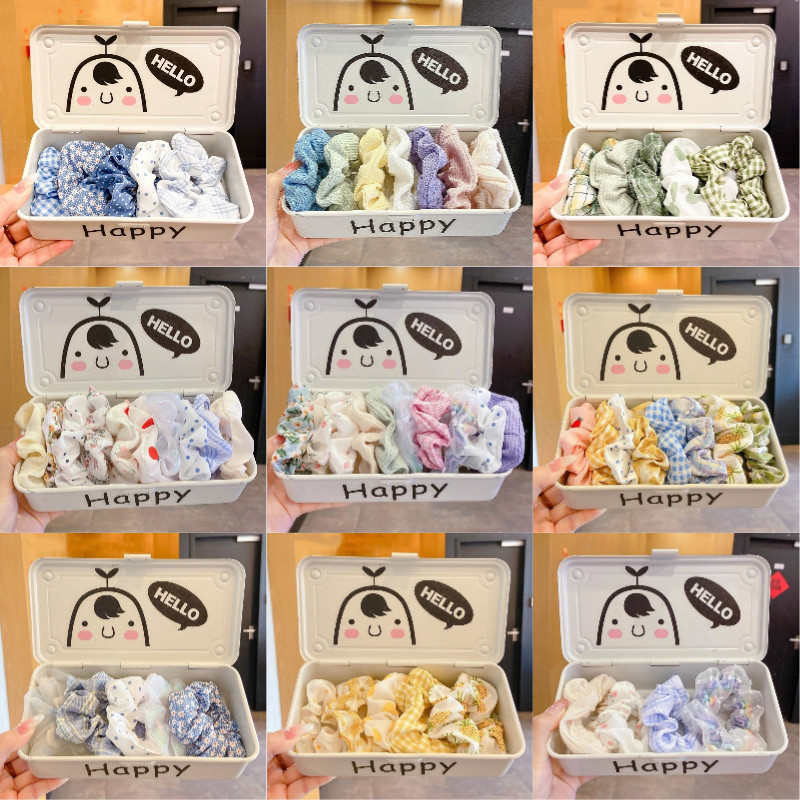 【Scrunchie】Set 10 Dây Buộc Tóc / Cột Tóc Scrunchies To Phồng Đẹp Thời Trang Hàn Quốc - Phụ Kiện Tóc