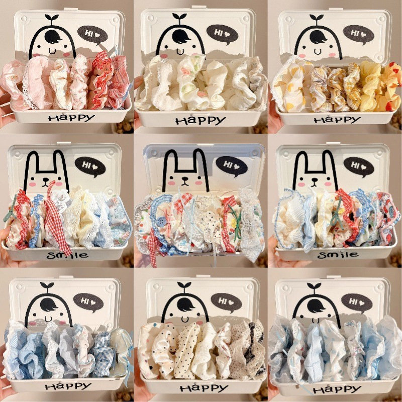 【Scrunchie】Set 10 Dây Buộc Tóc / Cột Tóc Scrunchies To Phồng Đẹp Thời Trang Hàn Quốc - Phụ Kiện Tóc