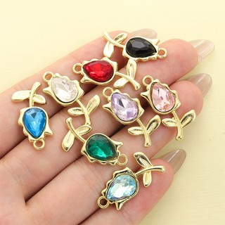 10 Chiếc Đầy Màu Sắc Kim Cương Giả Inlay Tulip Charms, 8 Màu Hoa Thiết Kế Mặt Dây Chuyền Hợp Kim Cho DIY Vòng Cổ Thanh Lịch Vòng Tay Bông Tai - Quà Tặng Lý Tưởng Cho Nữ Vào Ngày Lễ Tình Nhân Ngày Của Mẹ