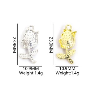 10 Chiếc Đầy Màu Sắc Kim Cương Giả Inlay Tulip Charms, 8 Màu Hoa Thiết Kế Mặt Dây Chuyền Hợp Kim Cho DIY Vòng Cổ Thanh Lịch Vòng Tay Bông Tai - Quà Tặng Lý Tưởng Cho Nữ Vào Ngày Lễ Tình Nhân Ngày Của Mẹ