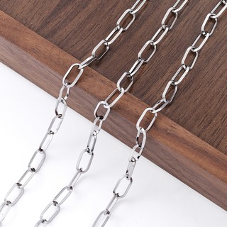 Bán buôn dây chuyền thép không gỉ hình bầu dục, phụ kiện trang sức không phai màu, chống nước