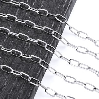 Bán buôn dây chuyền thép không gỉ hình bầu dục, phụ kiện trang sức không phai màu, chống nước