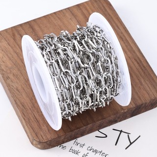 Bán buôn dây chuyền thép không gỉ hình bầu dục, phụ kiện trang sức không phai màu, chống nước