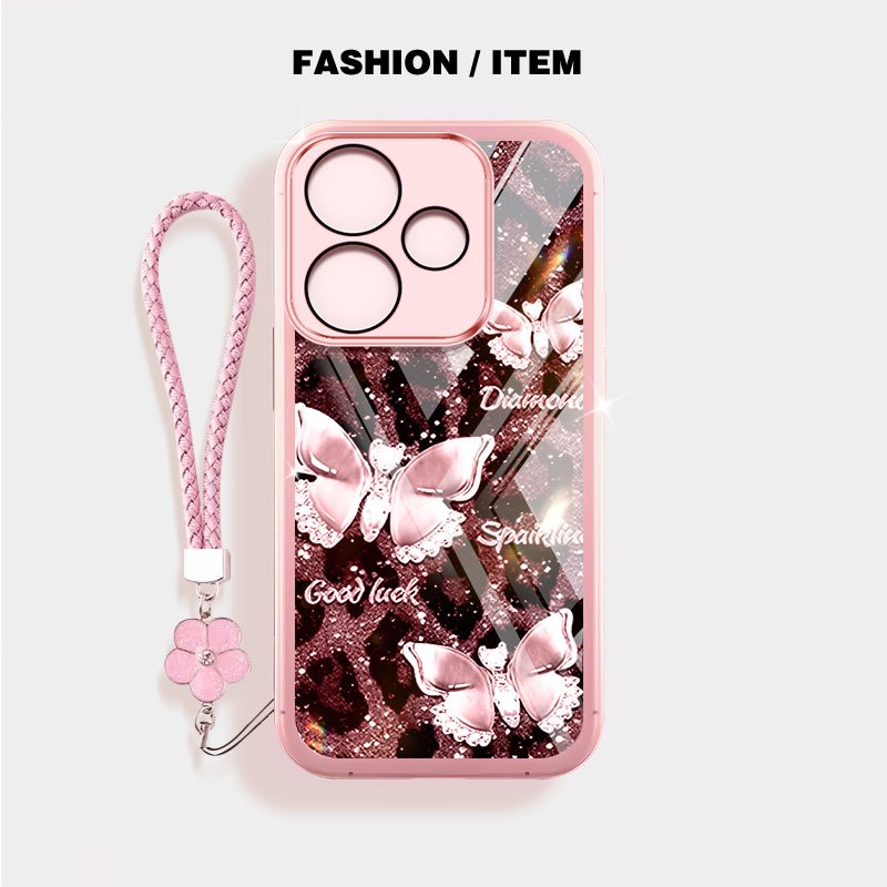 YBD Trong Suốt Ốp Lưng Điện Thoại Redmi 13 13X 4G 5G Xiaomi POCO M6 4G POCO M6 Plus 5G Da Báo Bướm Niche INS Phong Cách Silicon Mới
