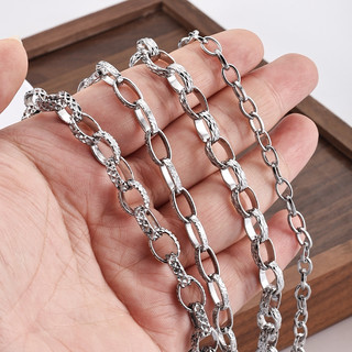 Flat Hình Bầu Dục In Chữ Thập Túi DIY Mặt Dây Chuyền Dây Chuyền Colorfast Thép Không Gỉ Chống Thấm Nước Bán Thành Chuỗi Trang Sức