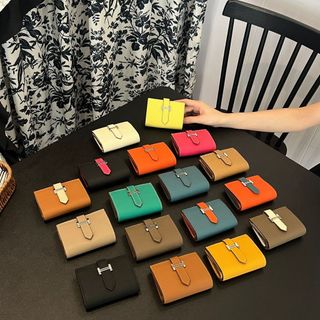 Thời Trang Mới Chính Hãng Ví Da Nữ Ngắn Gấp Thẻ Lớp Đầu Tiên Da Bò Cao Cấp Ví Đựng Tiền Xu Quà Tặng Nữ