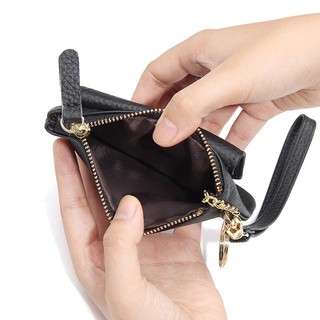 Thời trang mới Ví da thật dành cho nữ Túi đựng thẻ ngắn Lớp đầu tiên Ví đựng tiền xu bò