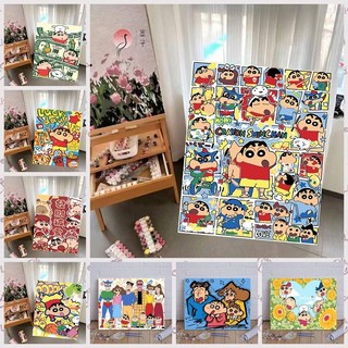 MOZI ✨60 * 75cm / 50 * 60cm Crayon Shin-Chan tranh tô màu theo số tranh số hóa bộ tô màu theo số tự làm Tranh sơn dầu kỹ thuật số Tranh tô màu Tranh vẽ tay Tranh Acrylic Tranh kỹ thuật số Trẻ em Hoạt hình Tranh vẽ tay đầy Tranh trang trí nhà cửa