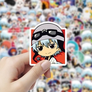 100 Chiếc Anime Gintama Miếng Dán Sakata Gintoki Graffiti Hành Lý Laptop Chống Thấm Nước Trang Trí Miếng Dán