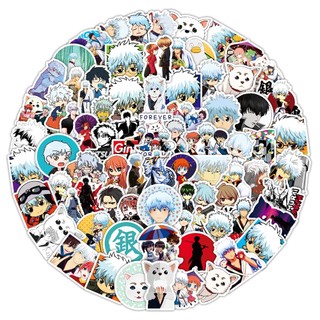 100 Chiếc Anime Gintama Miếng Dán Sakata Gintoki Graffiti Hành Lý Laptop Chống Thấm Nước Trang Trí Miếng Dán