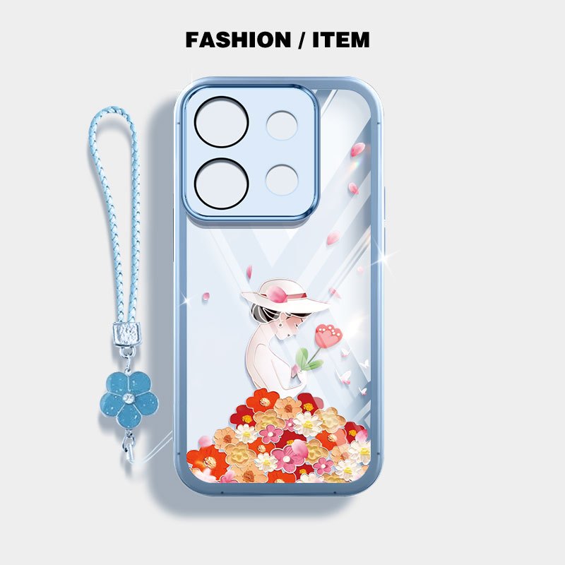 Ốp điện thoại trong suốt YBD cho Redmi 15C 15 Xiaomi POCO C85 14T 15T Pro 4G 5G Cô gái xinh đẹp dễ thương Bảo vệ ống kính silicon mềm đi kèm Gửi dây buộc