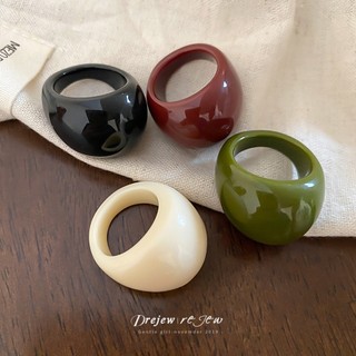 Nhẫn hình học nhựa, style thời trang Châu Âu và Mỹ cho ngón trỏ, cá tính và đơn giản