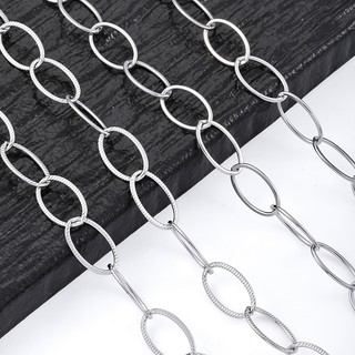 Dây chuyền lõm hình bầu dục thép không gỉ, không gây dị ứng, dễ DIY