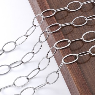 Dây chuyền lõm hình bầu dục thép không gỉ, không gây dị ứng, dễ DIY