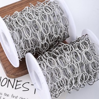 Dây chuyền lõm hình bầu dục thép không gỉ, không gây dị ứng, dễ DIY
