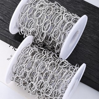 Dây chuyền lõm hình bầu dục thép không gỉ, không gây dị ứng, dễ DIY