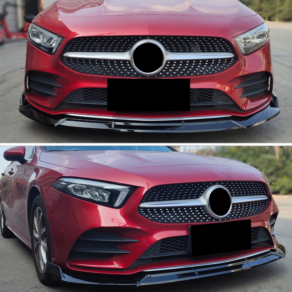 Sửa đổi Chỉnh Facelift Cản trước Lip Chin Tái trang bị cho Mercedes Benz A W177 2019 2020 2021 2022 Giống như A200 A250 A180 Bộ chia bảo vệ bảo vệ